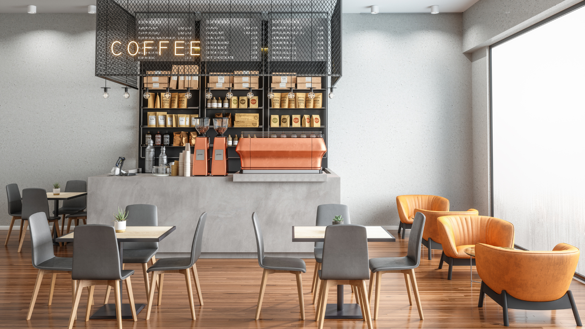 coffee shop design, small, decor