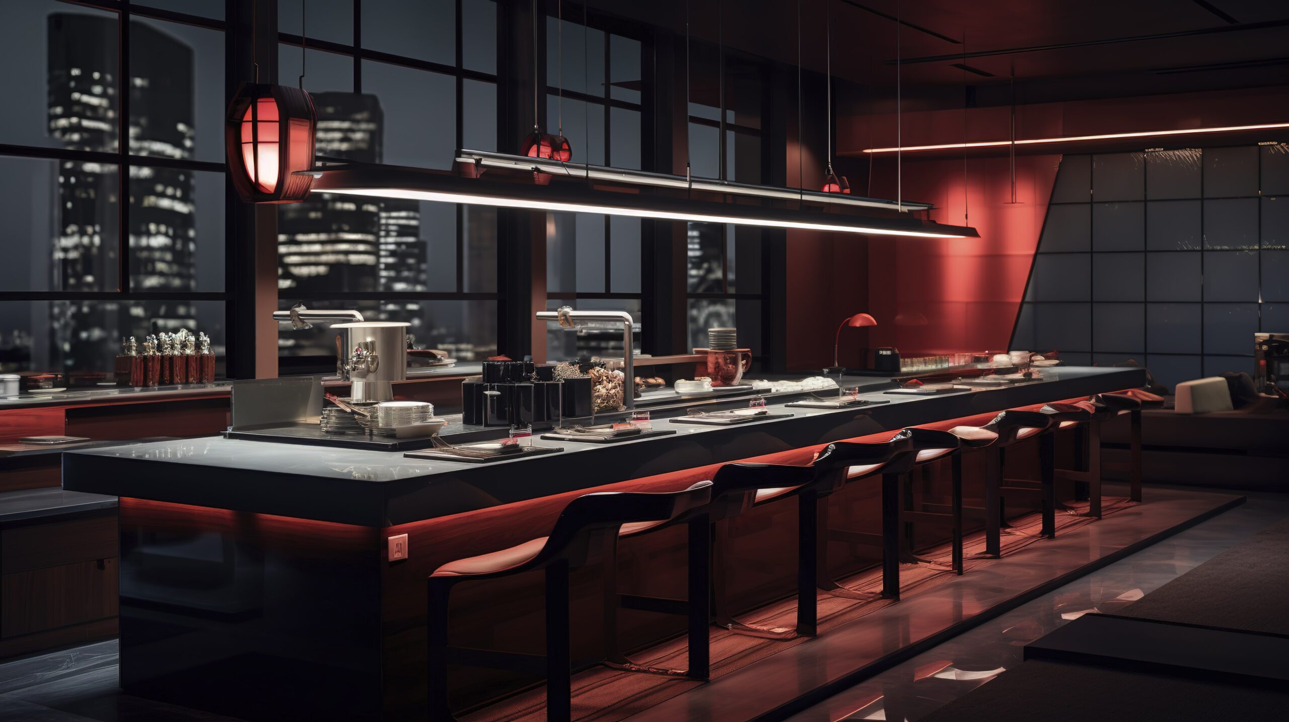 restaurant bar setup, setting, ambience, aesthetics
